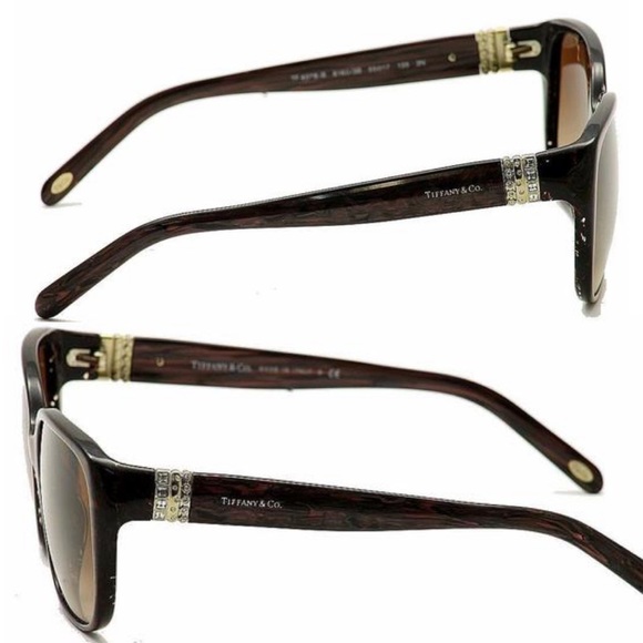 Nwt, Authentic Tiffany & Co. 8160/3B Elegant Pearl Brown Marbled Sunglasses - Picture 12 of 16